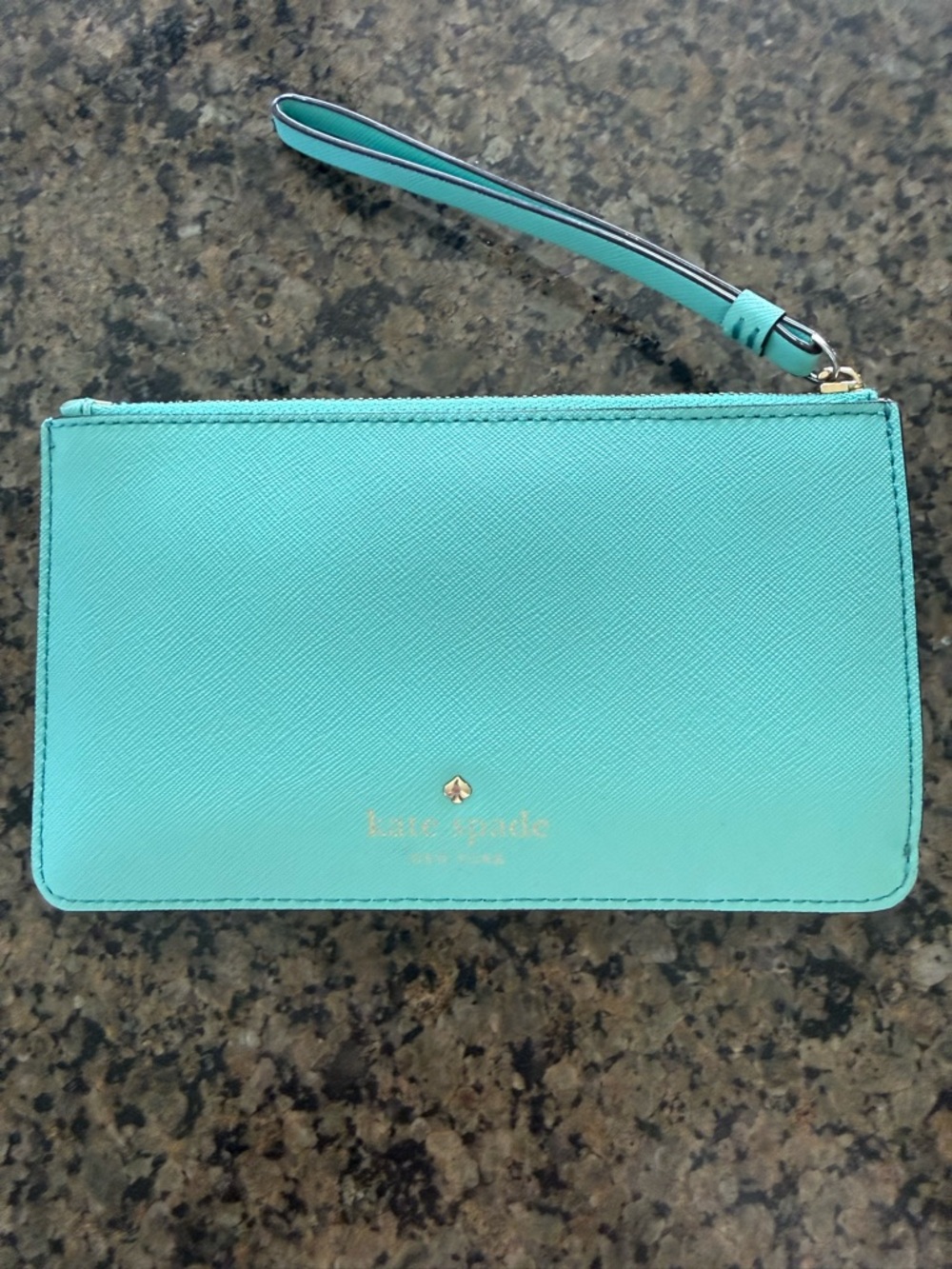 kate spade Tiffany blue wristlet wallet